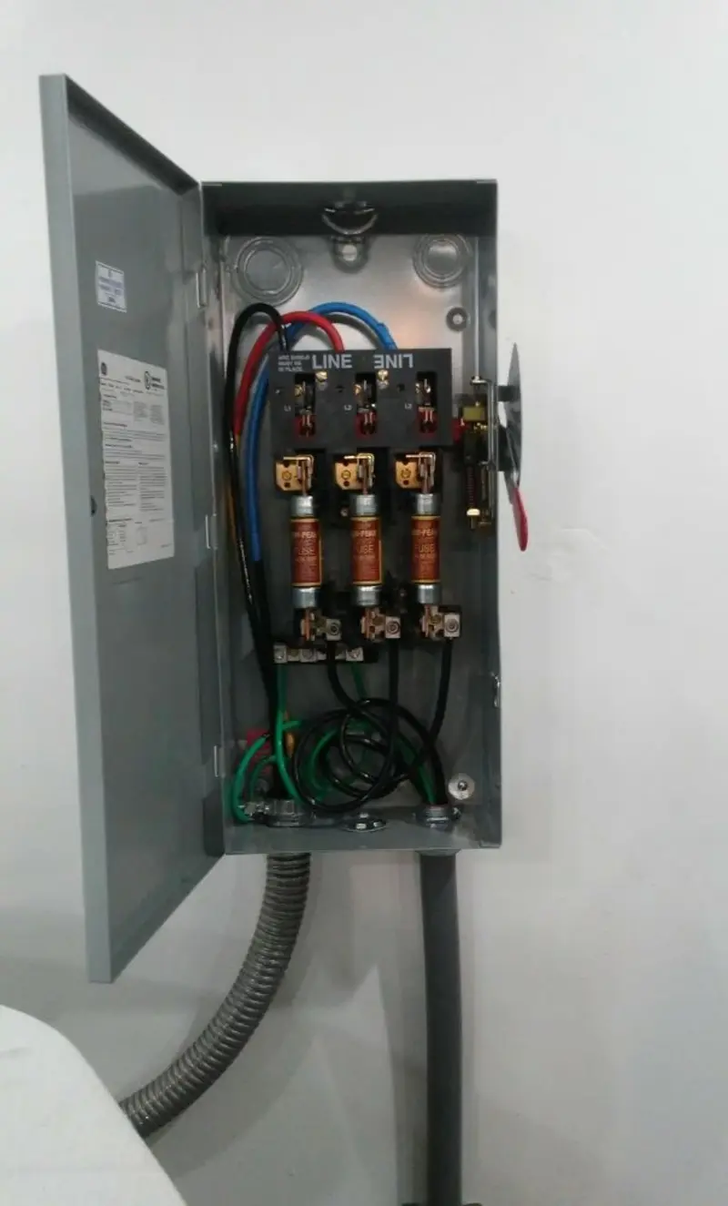 Three-phase disconnect switch installed for Smoke Detector Installation in Dundalk